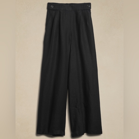NWOT! Banana Republic Black Lina Linen Wide-Leg Pant - Multiple Sizes💛 - Picture 4 of 4
